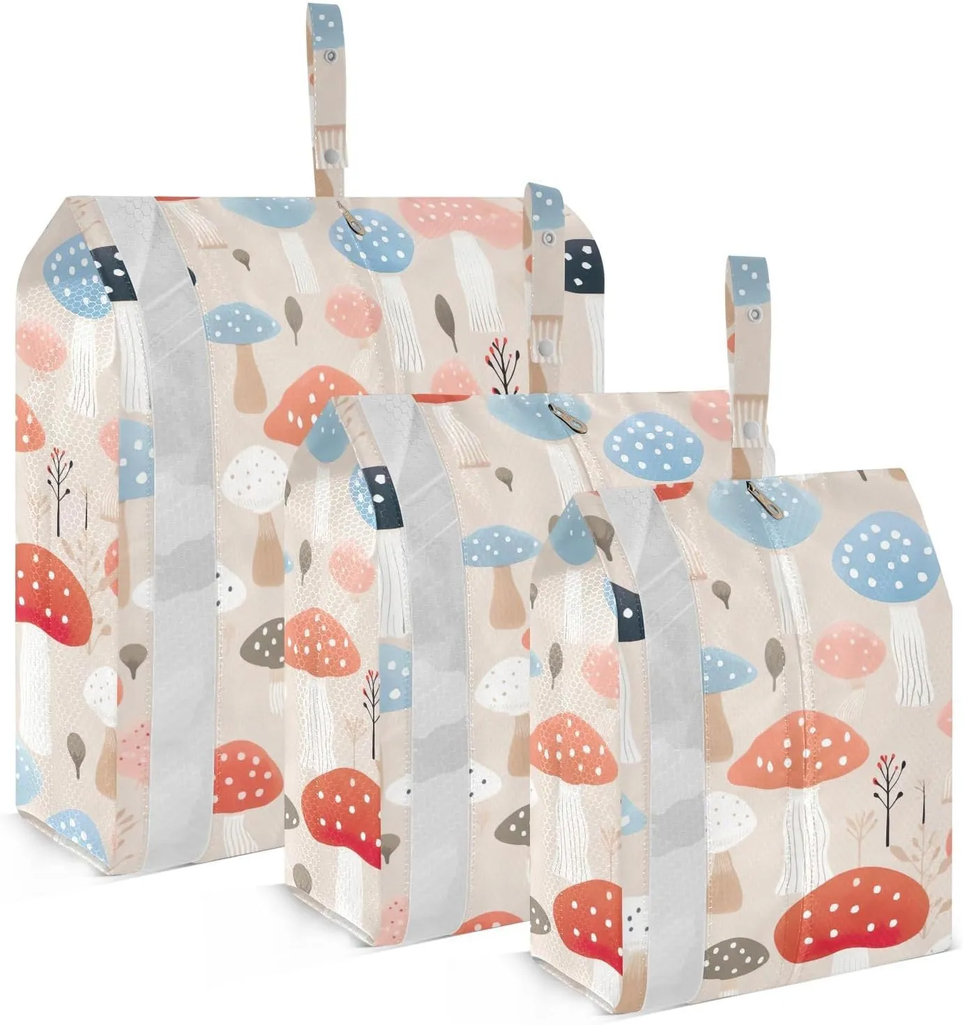 Leaves Mushroom Cartoon Funny Packing Cubes for Travel 3 Set Travel Bags Organizer Luggage Organizers for Travel Compression