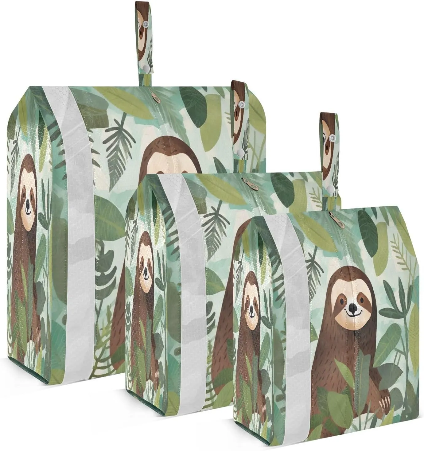 Leaves Sloth Packing Cubes for Travel 3 Set Travel Compression Bags Luggage Cubes for Packing Compression