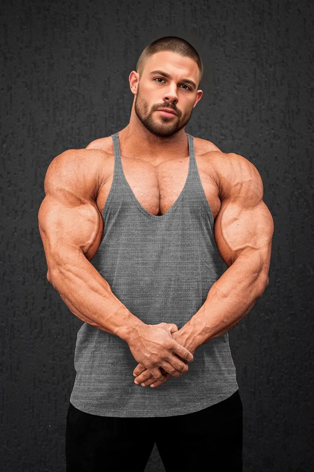 Lehmanlin Men's Bodybuilding Stringer Tank Tops Y-Back Gym Fitness Muscle T Shirt Quick Dry (1or3 Pack)