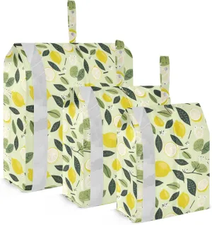Lemon Sliced Leaves Packing Cubes for Travel 3 Set Compression Travel Bags Luggage Organizers for Travel