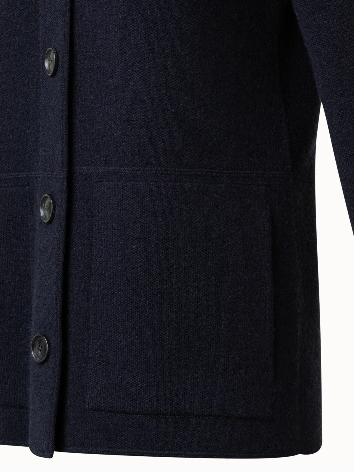 Long Cashmere Piqu Knit Jacket