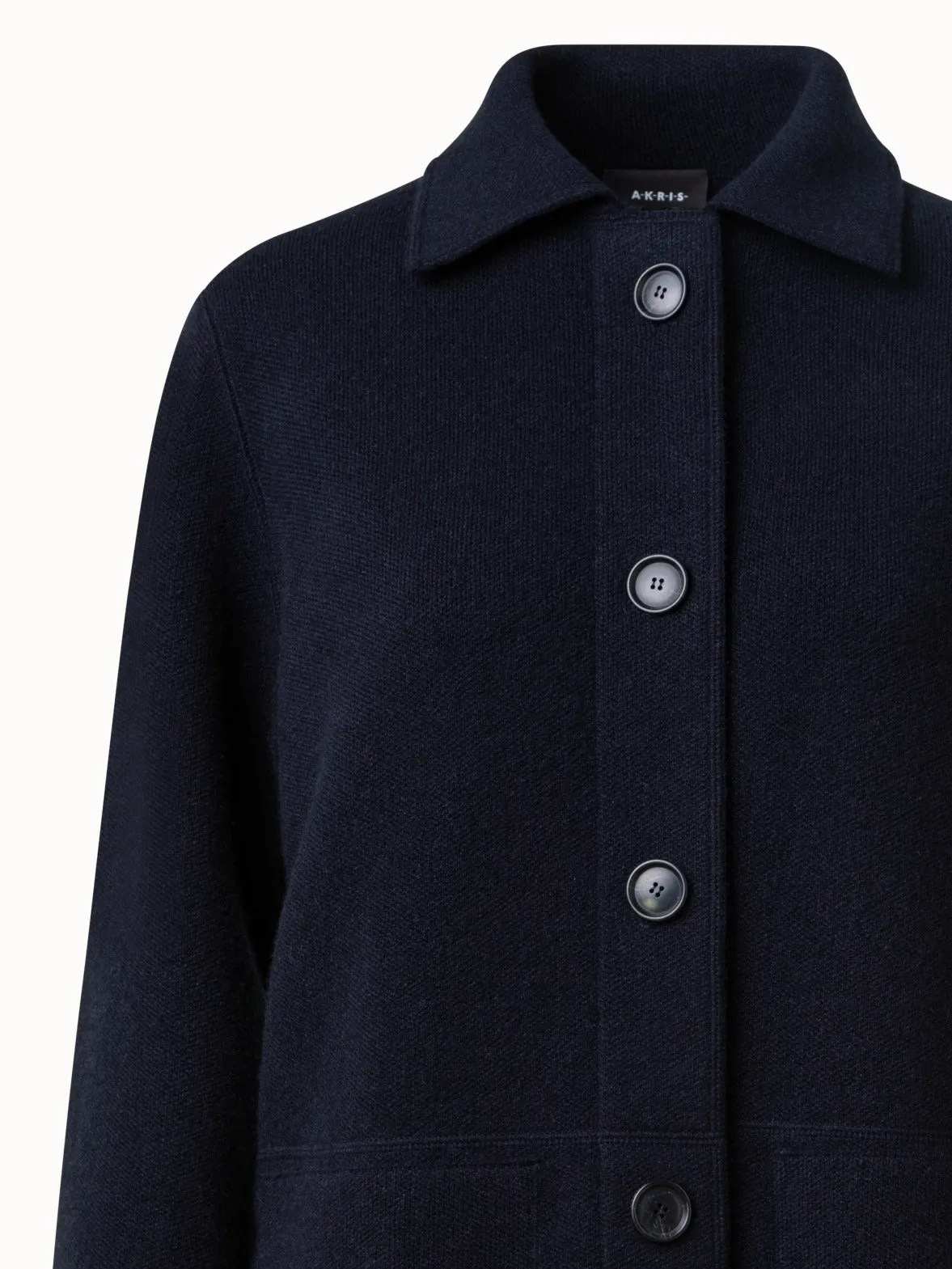 Long Cashmere Piqu Knit Jacket