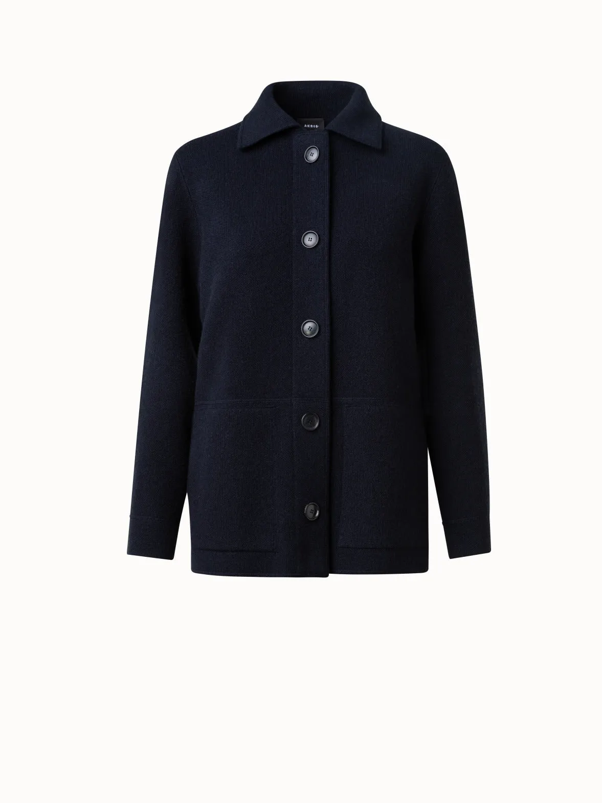 Long Cashmere Piqu Knit Jacket