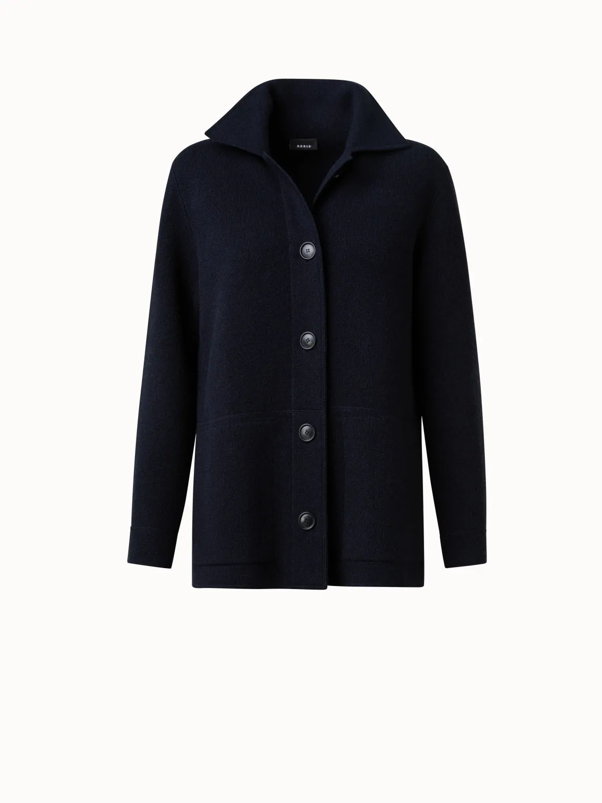 Long Cashmere Piqu Knit Jacket