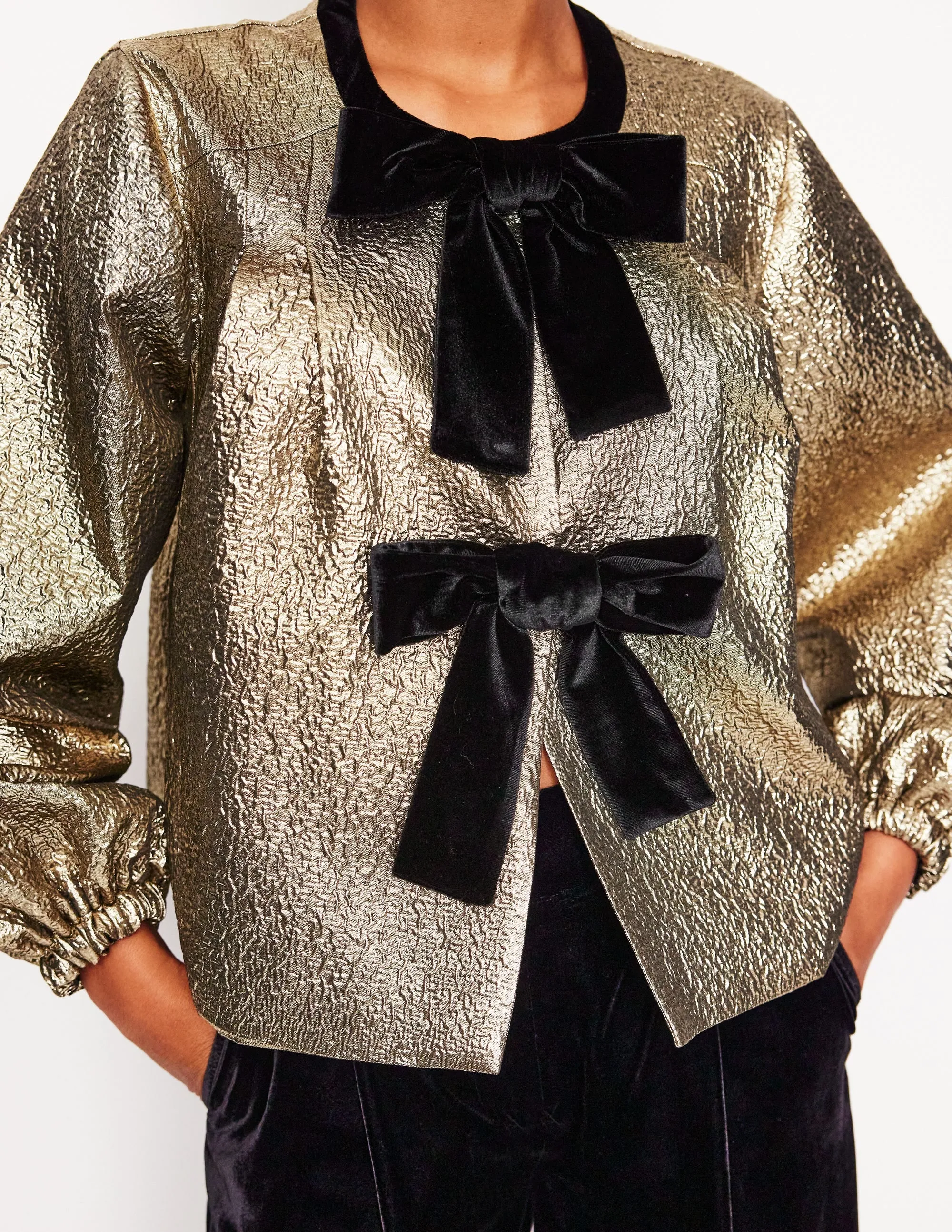Lurex Party Jacket-Gold
