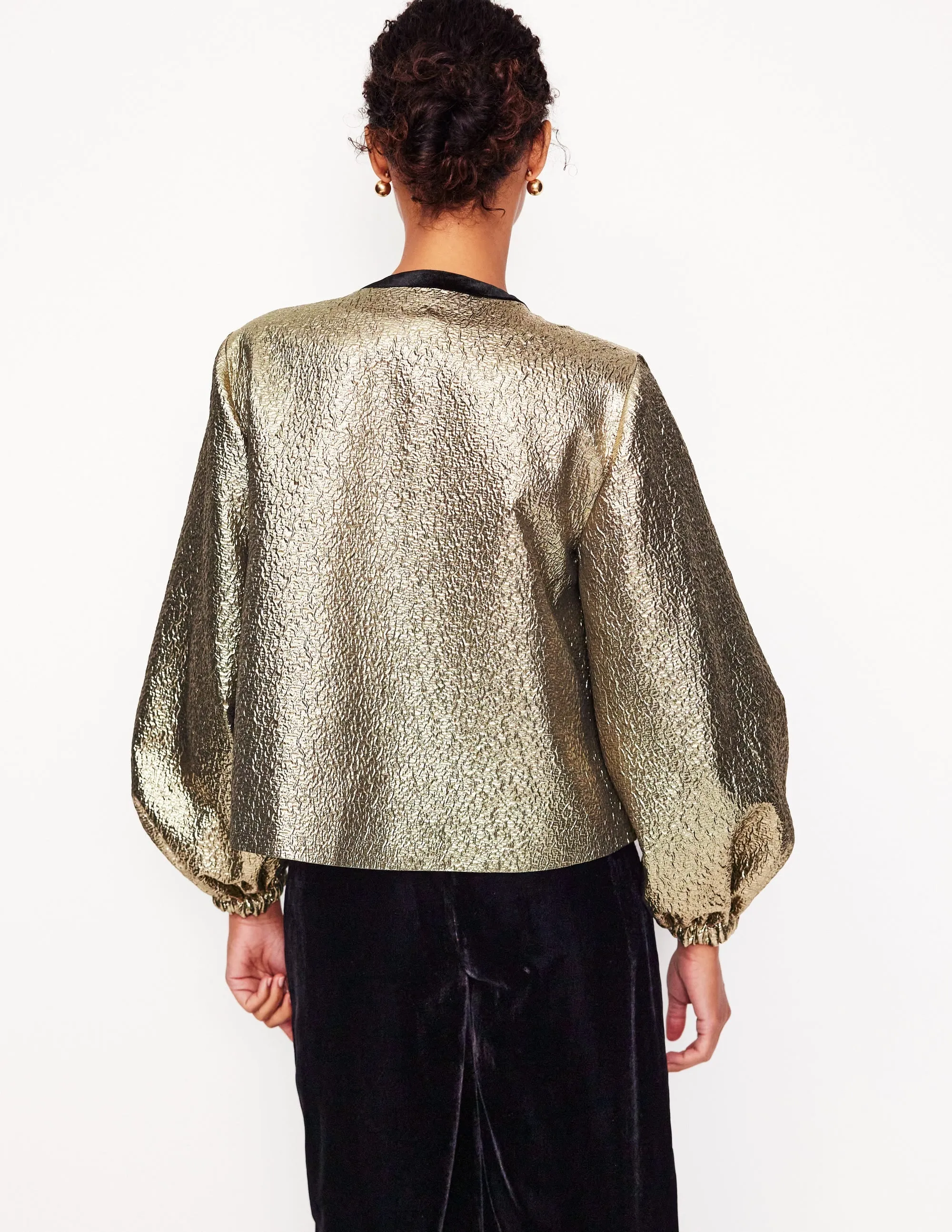 Lurex Party Jacket-Gold