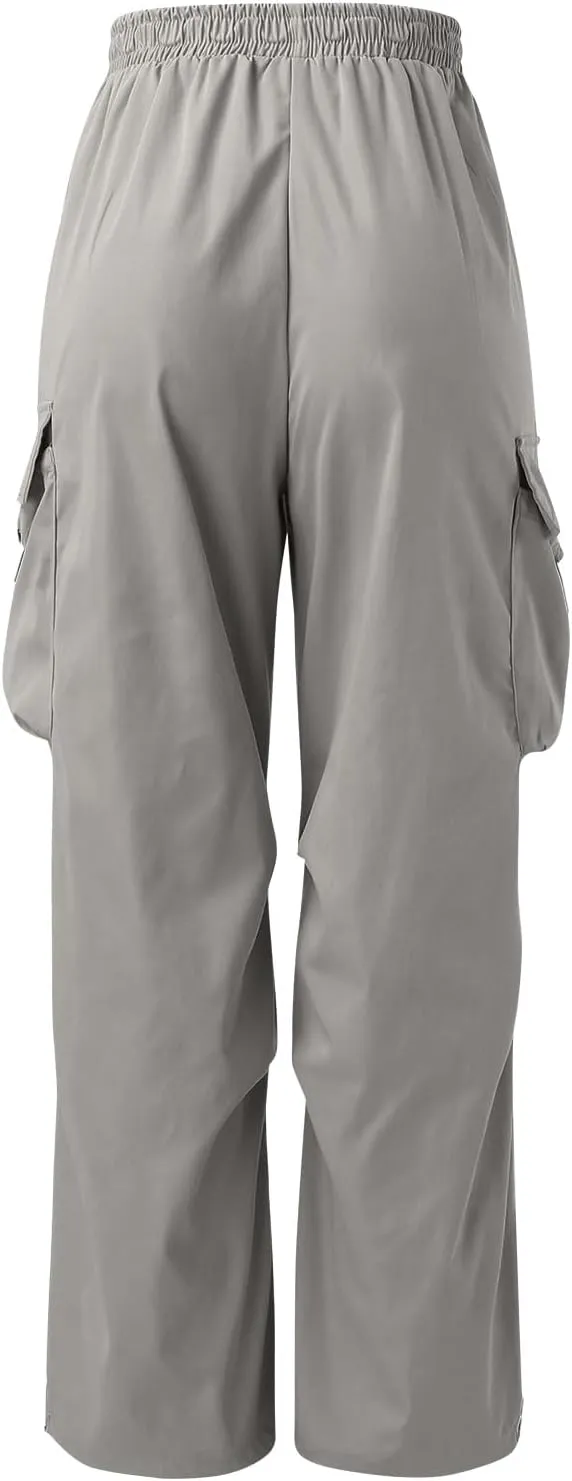 Men's Cargo Pants Casual Cotton Stretchy Elastic Waist Drawstring Pant Work Pants with Pockets