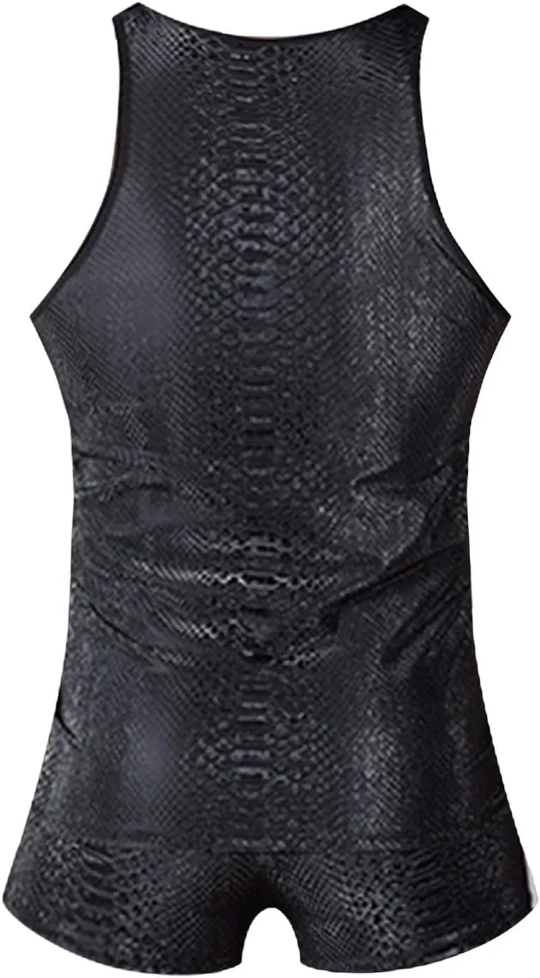 Mens T Shaped Pants Leather Double Open Cut Underwear Color Matching Mesh Low Waisted Underwear Super Car Lover