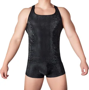 Mens T Shaped Pants Leather Double Open Cut Underwear Color Matching Mesh Low Waisted Underwear Super Car Lover