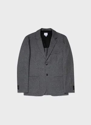 Men's Wool Blazer in Charcoal Melange