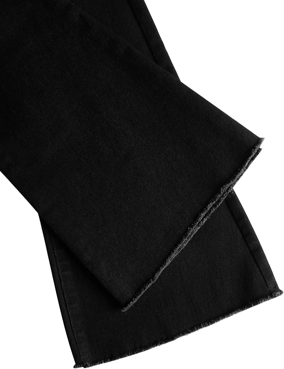 Milumia Girl's Raw Hem Flare Jeans Long Bell Bottom Wide Leg Denim Pants with Pockets