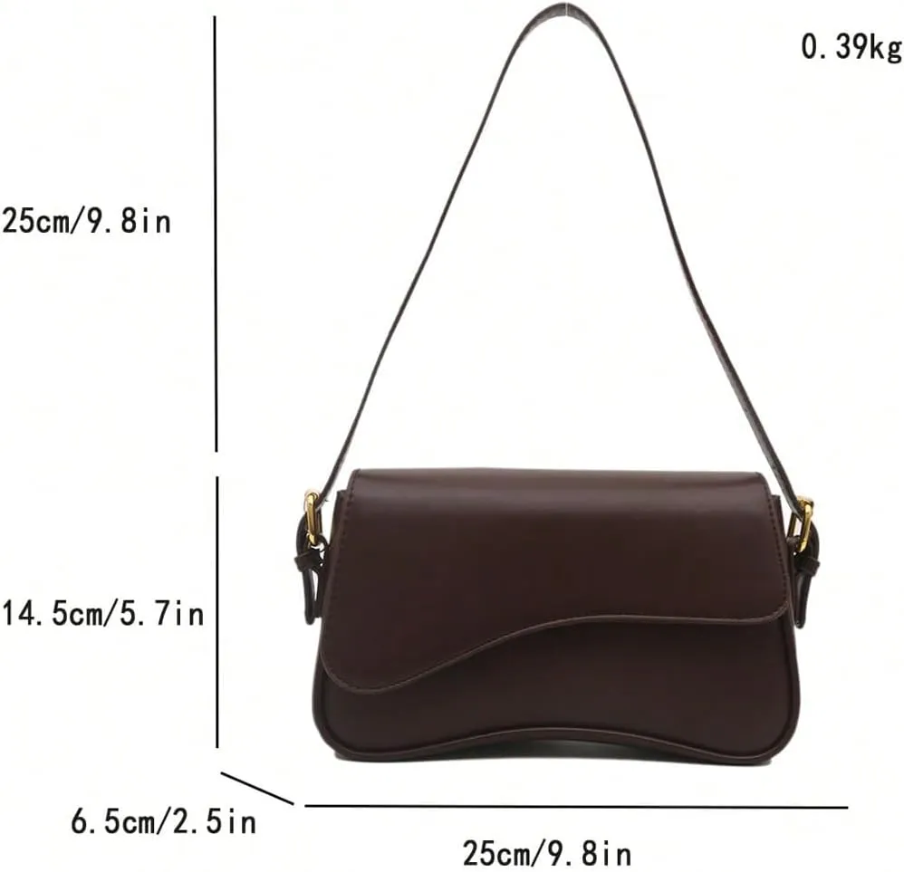 Milumia Women's Leather Hobo Handbags Flap Closure Shoulder Underarm Bag Y2K Trendy Clutch Purse