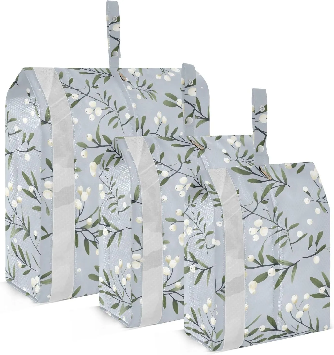 Mistletoe Branches Packing Cubes for Travel 3 Set Compression Bag Suitcase Organizer Bags for Carry On Suitcases