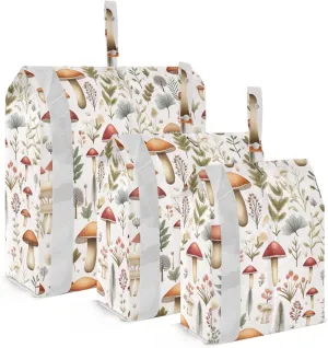 Mushroom Leaves Funny Cartoon Packing Cubes for Travel 3 Set Compression Packing Cube Luggage Bags for Travel Accessories