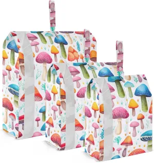 Mushrooms Cartoon Leave Packing Cubes for Travel 3 Set Compression Travel Cubes Luggage Cubes for Carry On