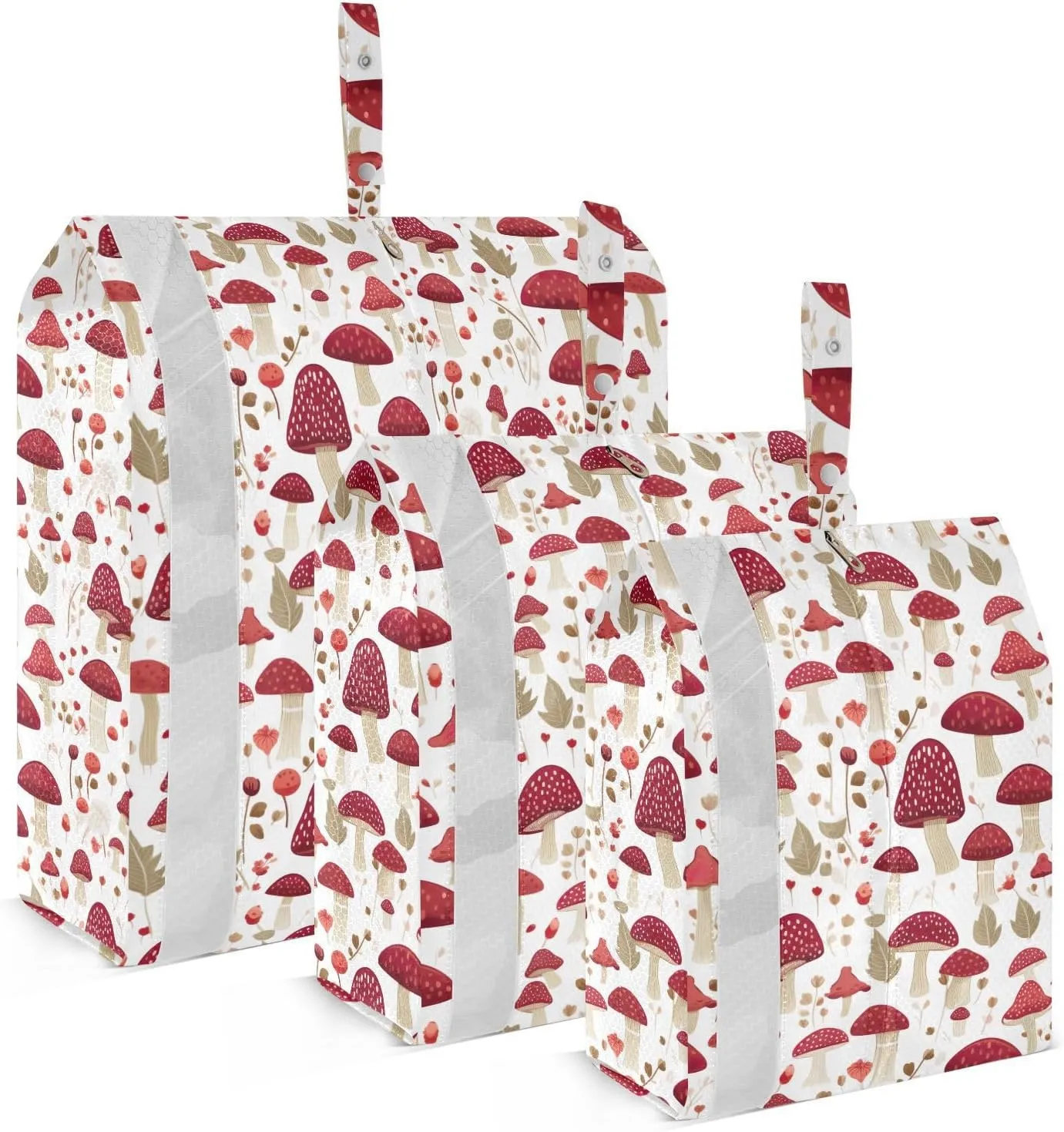 Mushrooms Leaves Funny Packing Cubes for Travel 3 Set Travel Compression Bags Luggage Cubes for Packing Compression