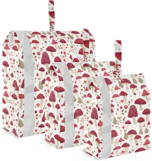 Mushrooms Leaves Funny Packing Cubes for Travel 3 Set Travel Compression Bags Luggage Cubes for Packing Compression