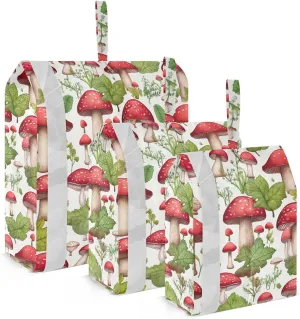 Mushrooms Leaves Packing Cubes for Travel 3 Set Compression Packing Cube Luggage Organizer Bags for Carry On