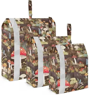 Mushrooms Woodland Packing Cubes for Travel 3 Set Travel Packing Organizers Luggage Bags Organizer for Suitcases