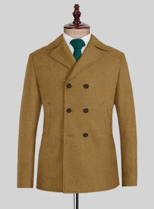 Naples Camel Tweed Pea Coat