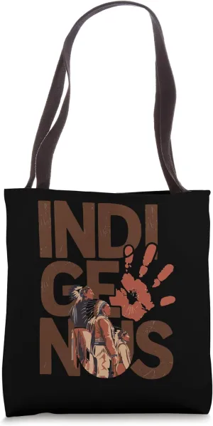 Native American Indigenous Red Hand Indian Blood Themed Tote Bag