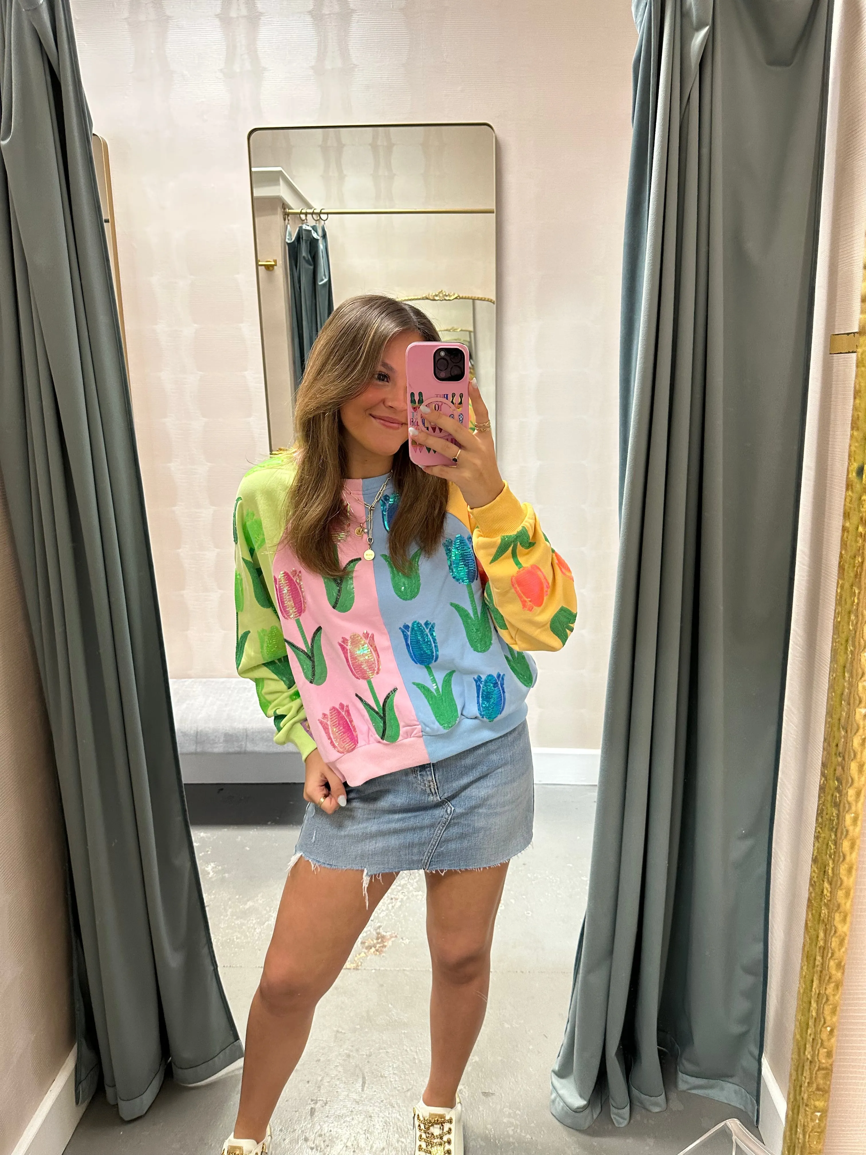 Neon Colorblock Tulip Sweatshirt