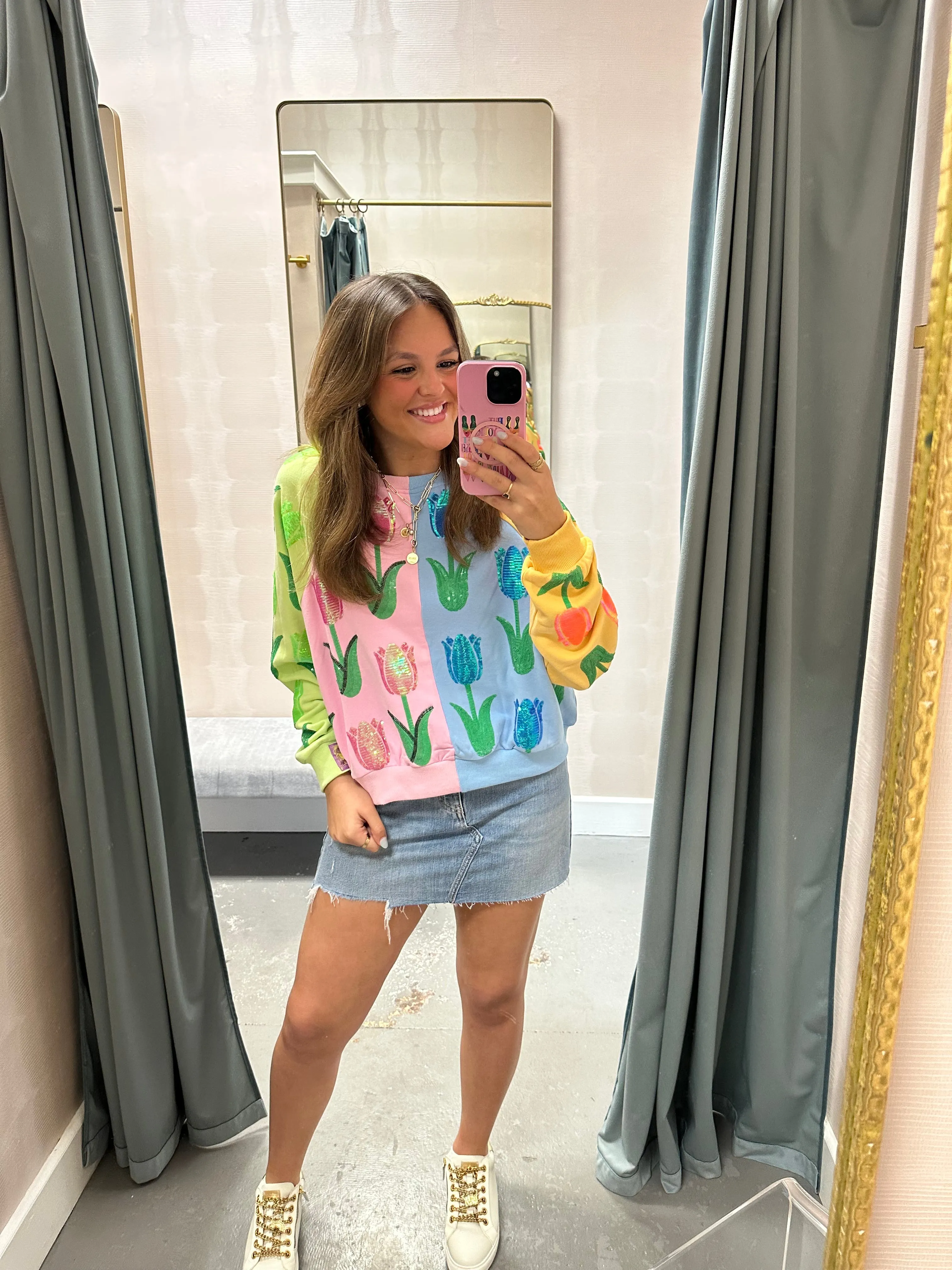 Neon Colorblock Tulip Sweatshirt