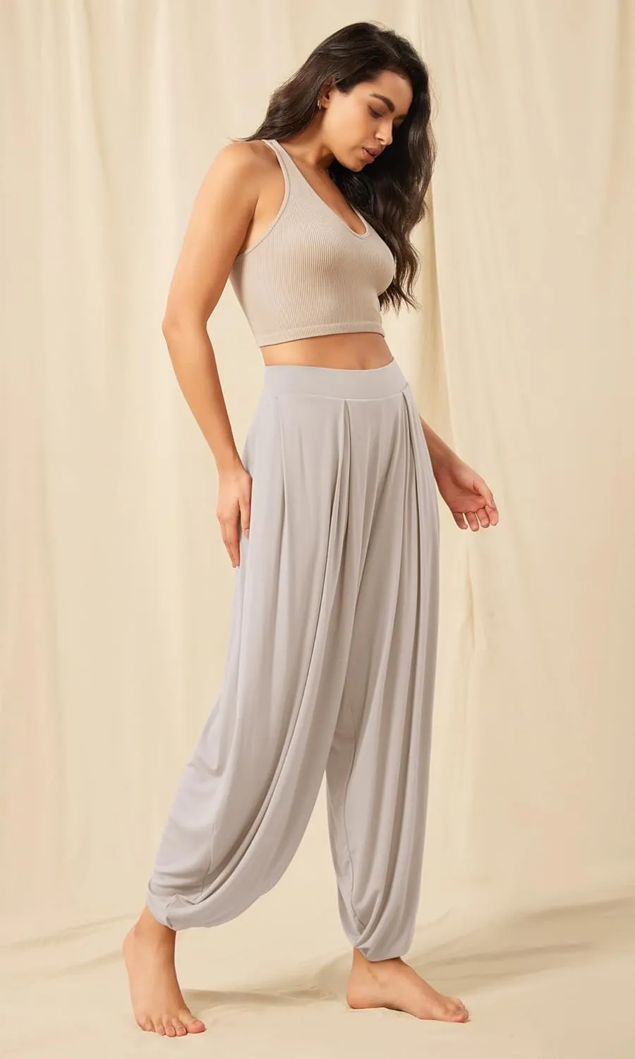 ODODOS Women's Wide Leg Pants with Pockets Lightweight Loose Draped Casual Palazzo Lounge Pajama Harem Pants