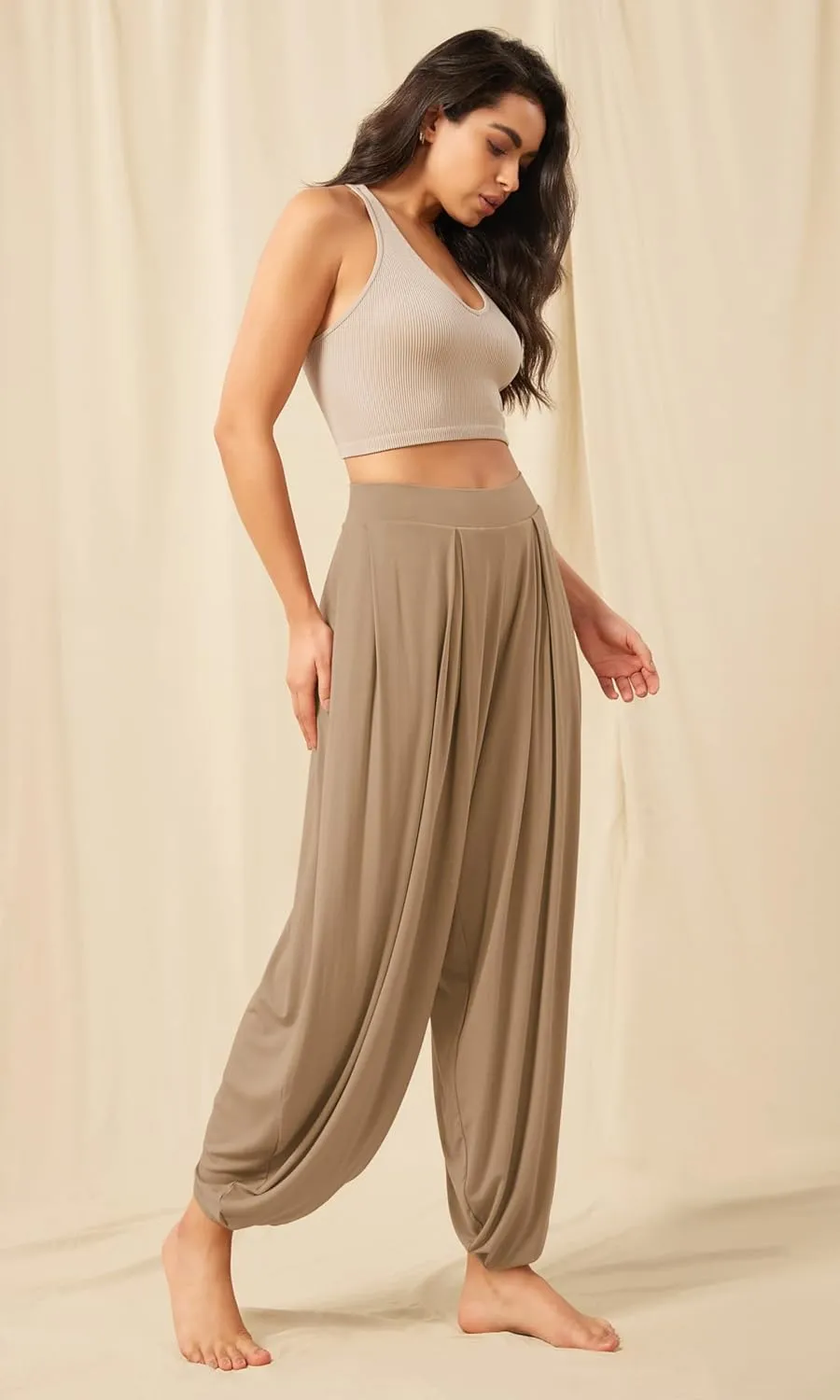 ODODOS Women's Wide Leg Pants with Pockets Lightweight Loose Draped Casual Palazzo Lounge Pajama Harem Pants