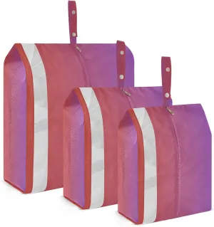 Orange Red Pink Gradient Packing Cubes for Travel 3 Set Compressible Packing Cubes Suitcase Organizer Bags for Carry On Suitcases