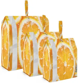 Orange Slices Packing Cubes for Travel 3 Set Travel Compression Bags Luggage Organizers for Suitcases