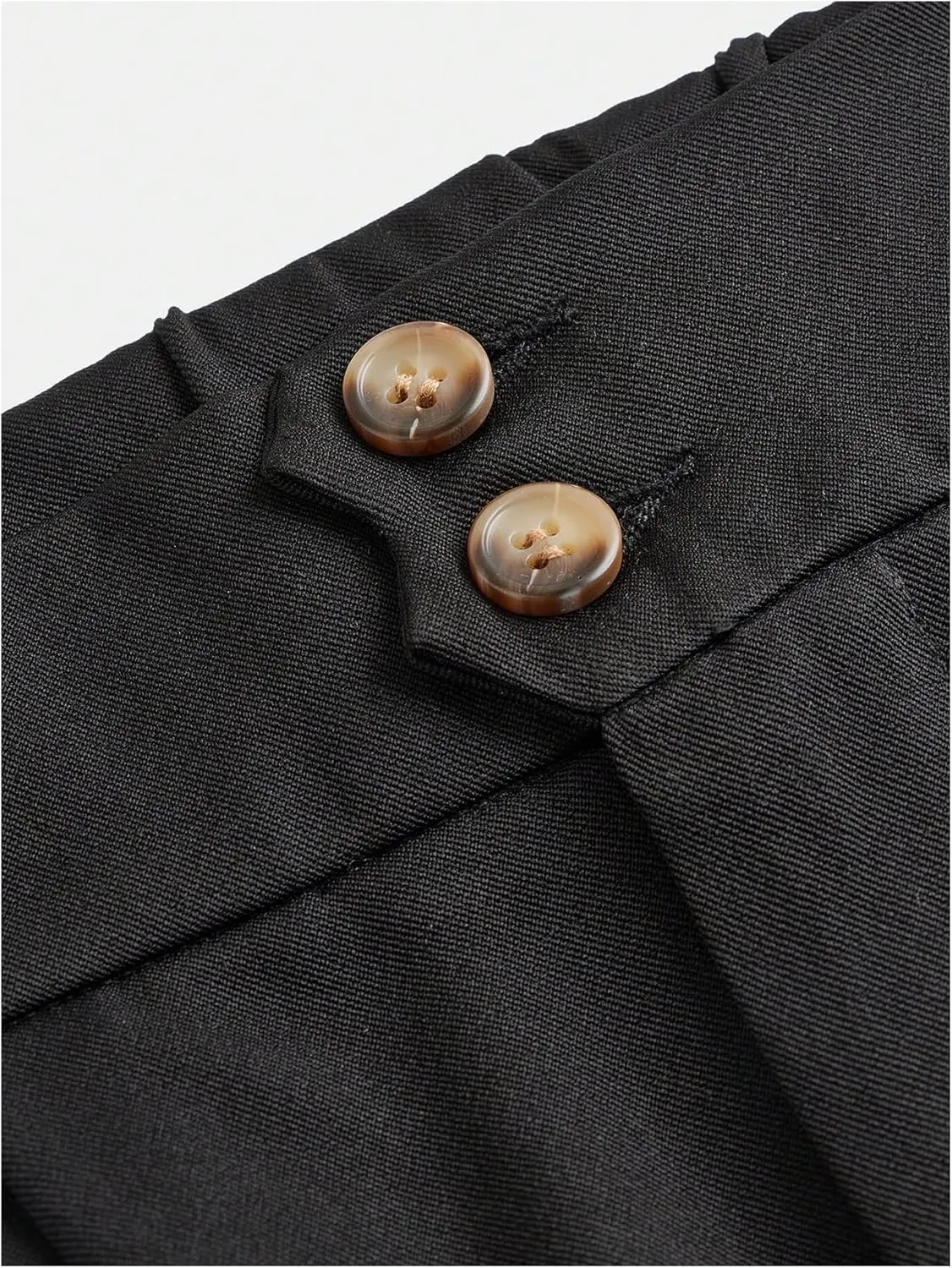 OYOANGLE Girl's Button Down Elastic High Waist Wide Leg Pants Casual Solid Trousers with Pockets