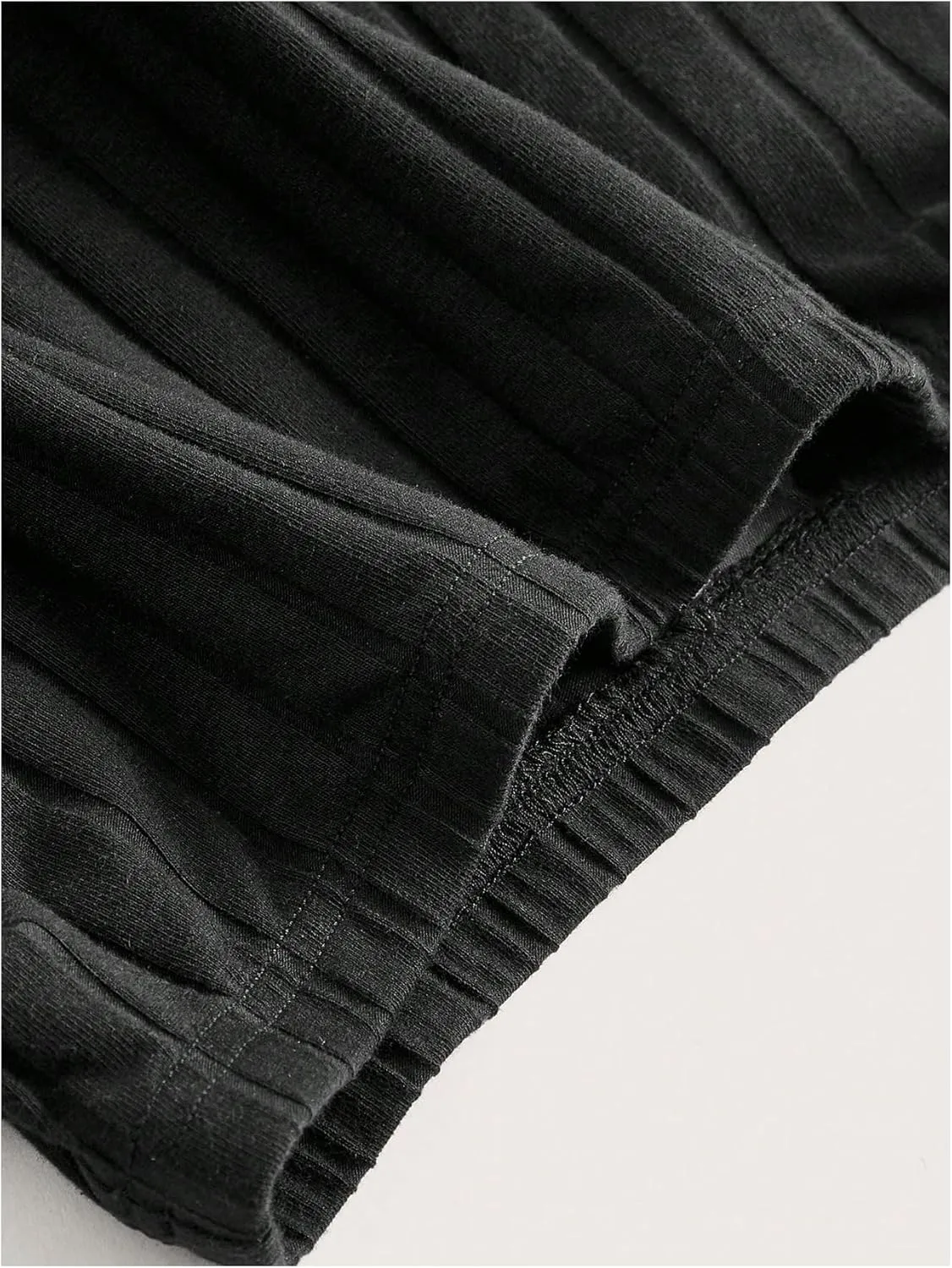 OYOANGLE Women's Plus Size Pleated Lettuce Hem Skirts Ribbed Knit Solid Slim Fit Long Skirt
