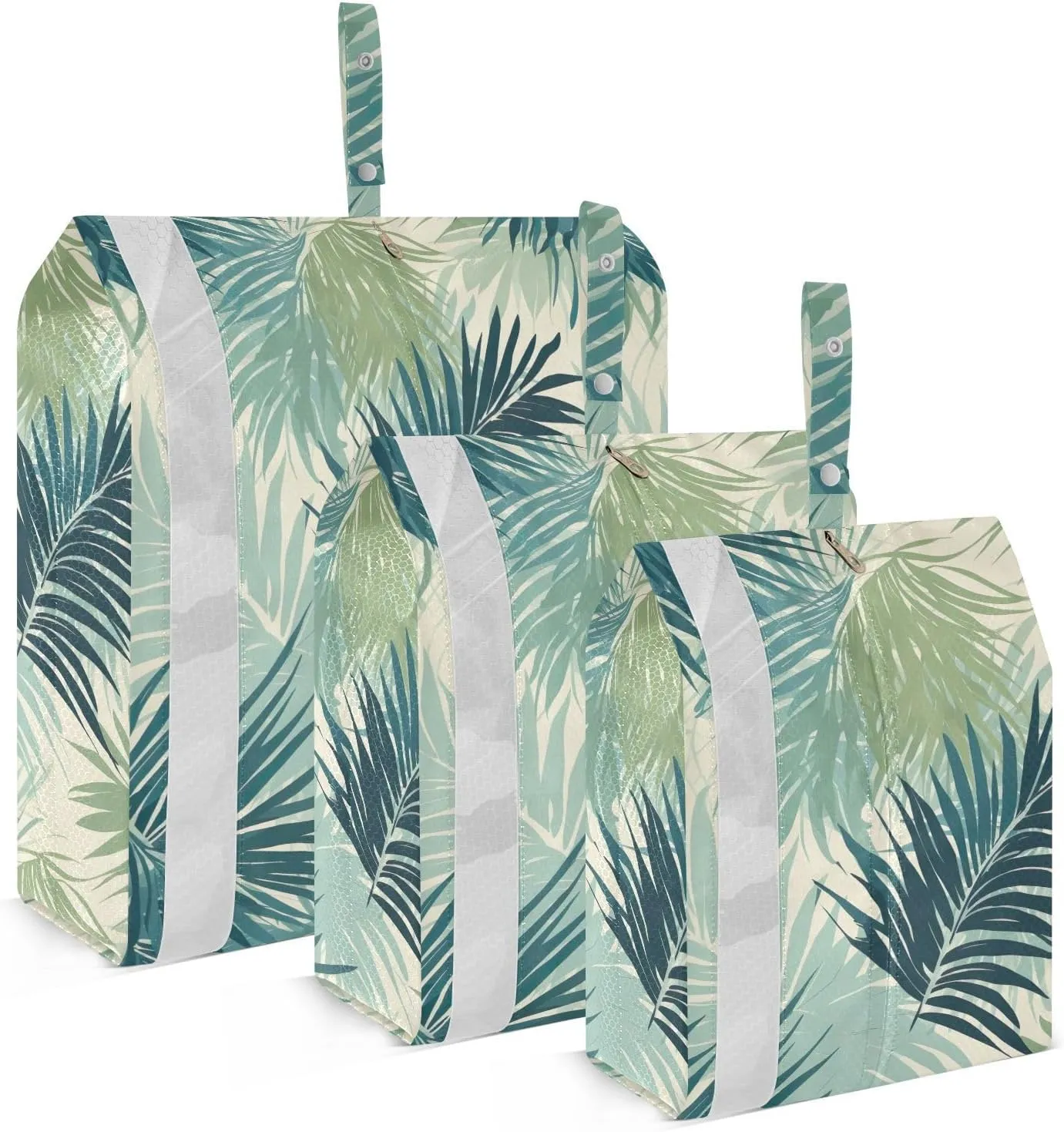 Palm Tree Leaves Green Packing Cubes for Travel 3 Set Packing Cubes Large Luggage Organizers for Travel Accessories
