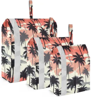 Palm Trees Orange Packing Cubes for Travel 3 Set Compression Packing Cubes Luggage Packing Organizers for Travel Accessories