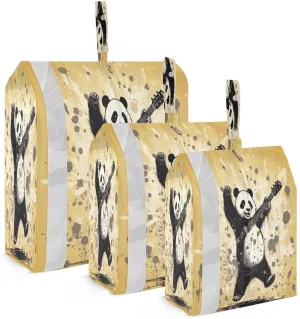 Panda Bear Dancing Packing Cubes for Travel 3 Set Compression Bags Suitcase Organizer for Packing
