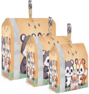 Panda Fox Birthday Packing Cubes for Travel 3 Set Luggage Packing Cubes Luggage Packing Organizers for Organization