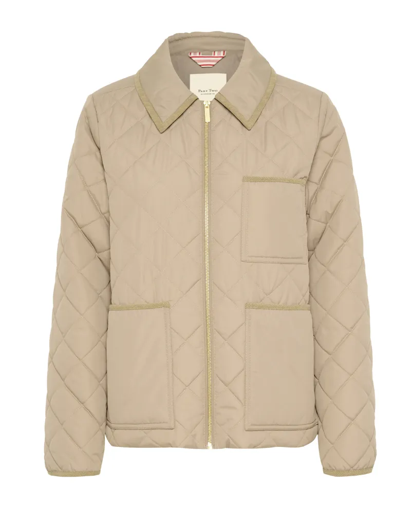 Part Two Naomie Desert Taupe Quilted Jacket
