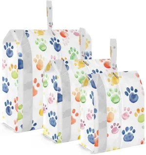 Paw Print Cute Packing Cubes for Travel 3 Set Compressible Packing Cubes Suitcase Organizer Bags Set for Travel Compression
