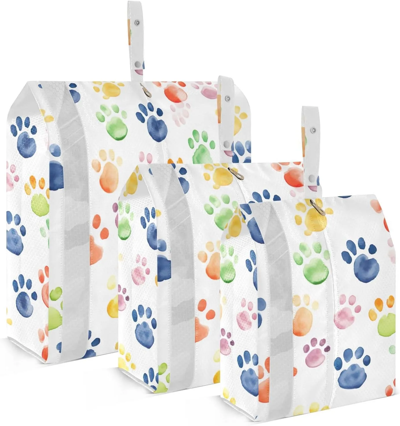 Paw Print Cute Packing Cubes for Travel 3 Set Compressible Packing Cubes Suitcase Organizer Bags Set for Travel Compression