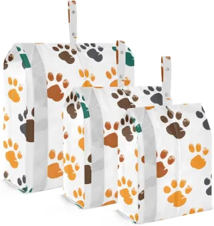 Paw Prints Cute Packing Cubes for Travel 3 Set Travel Organizer Luggage Cubes for Packing