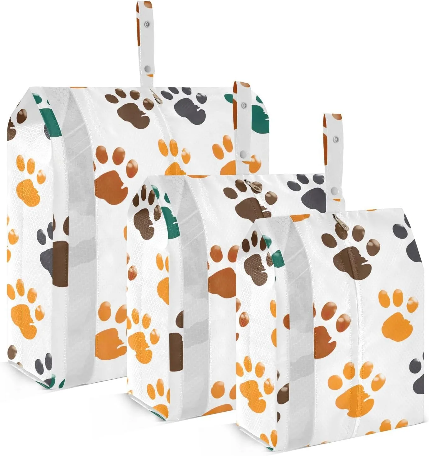 Paw Prints Cute Packing Cubes for Travel 3 Set Travel Organizer Luggage Cubes for Packing