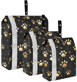 Paws Cute Gold Packing Cubes for Travel 3 Set Travel Compression Bags Luggage Organizers for Carry On