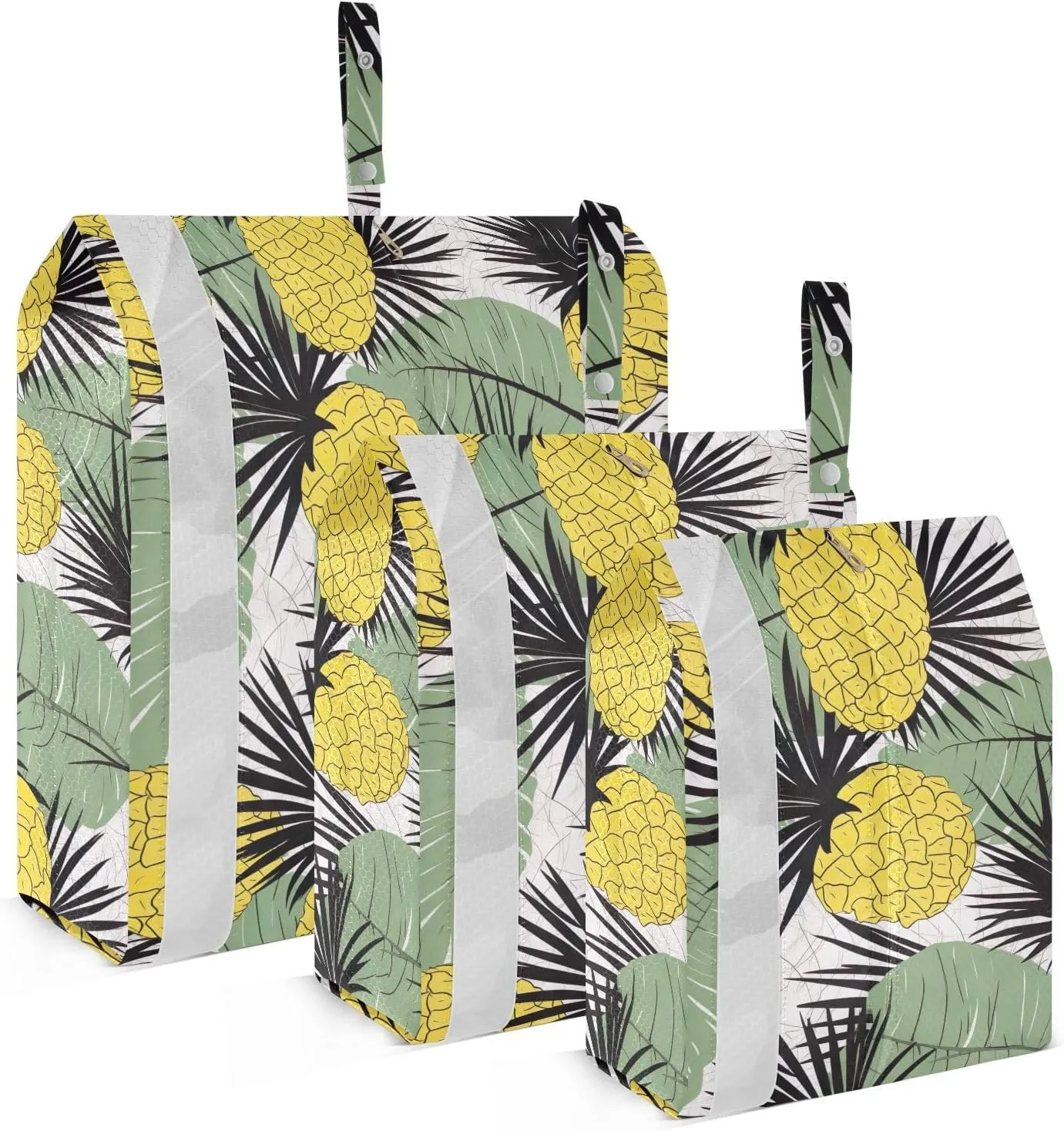 Pineapple Palm Leaves Packing Cubes for Travel 3 Set Travel Organizer Bags Suitcase Organizer for Carry On