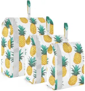 Pineapple White Packing Cubes for Travel 3 Set Compression Packing Cube Luggage Organizer Bags for Carry On