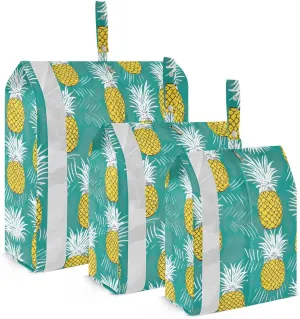 Pineapples Turquoise Green Packing Cubes for Travel 3 Set Compression Bags Luggage Cubes for Travel Essentials