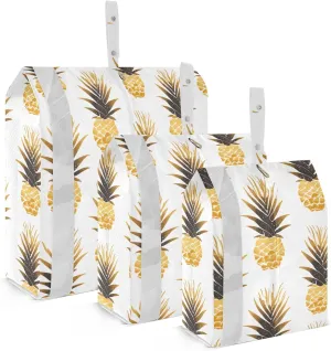 Pineapples White Packing Cubes for Travel 3 Set Packing Cubes Compression Luggage Packing Organizers for Travel Compression