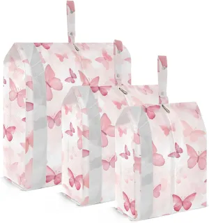 Pink Butterflies Packing Cubes for Travel 3 Set Packing Compression Cubes Luggage Organizers for Organization