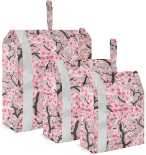 Pink Cherry Floral Packing Cubes for Travel 3 Set Packing Compression Cubes Suitcase Organizer for Packing