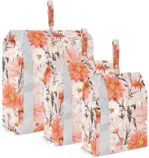 Pink White Daisies Packing Cubes for Travel 3 Set Compression Cubes Luggage Organizers for Suitcase